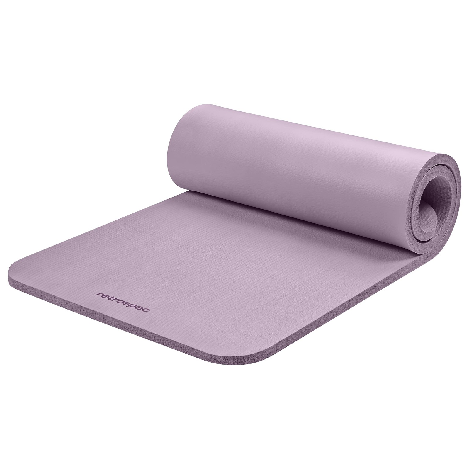 Retrospec Solana Yoga Mat 1&Prime; Thick with Nylon Strap for 1 inch, Violet Haze