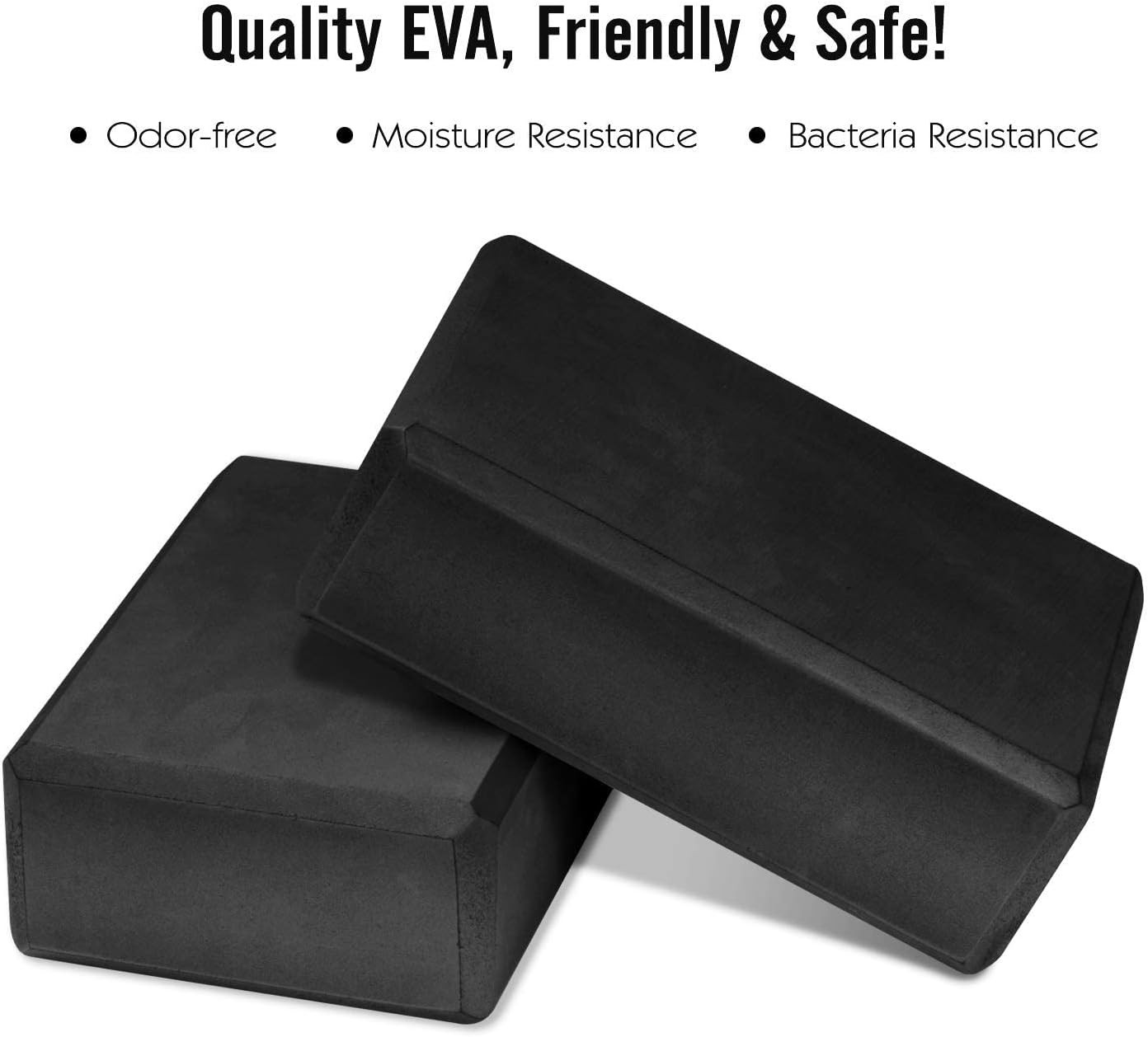 Yoga Block Non-Slip EVA Foam Latex-Free Pilates Meditation Support Balance