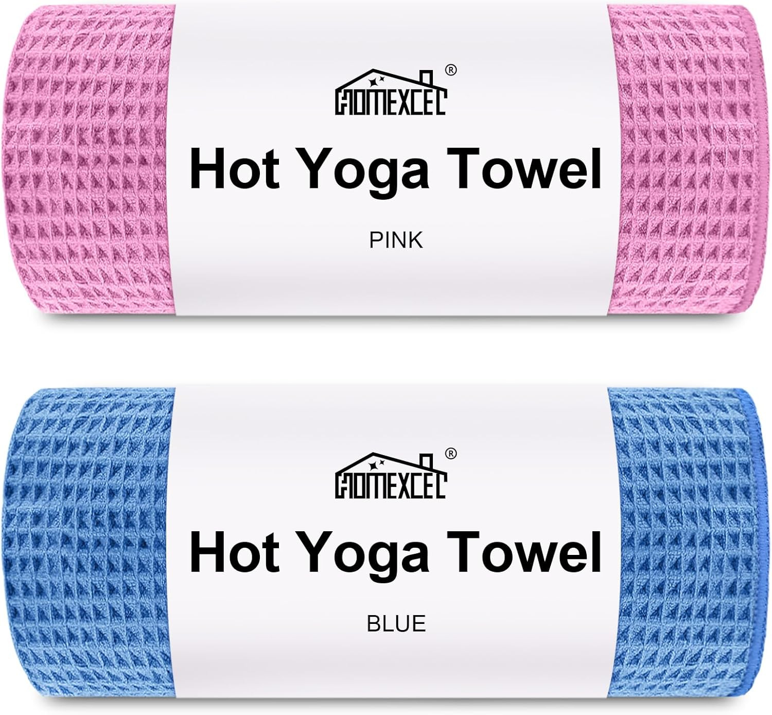 Hot Yoga Towels 2 Pack, (26.5&Prime; X 72&Prime;) Non-Slip & Ultra-Absorbent Microfiber Yoga