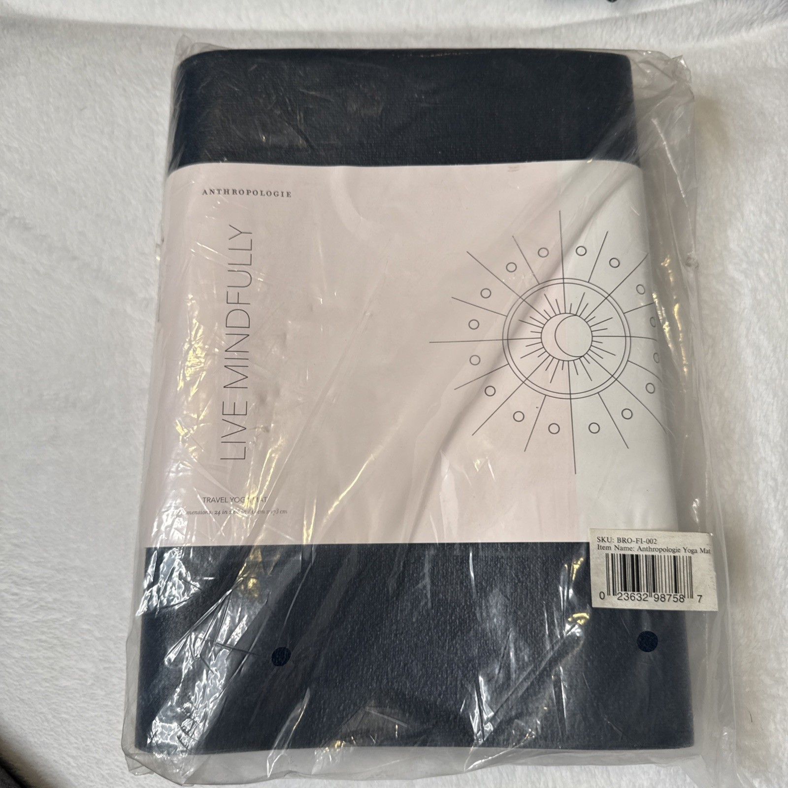 New! Anthropologie LIVE MINDFULLY Foldable Travel Yoga Mat – Unopened