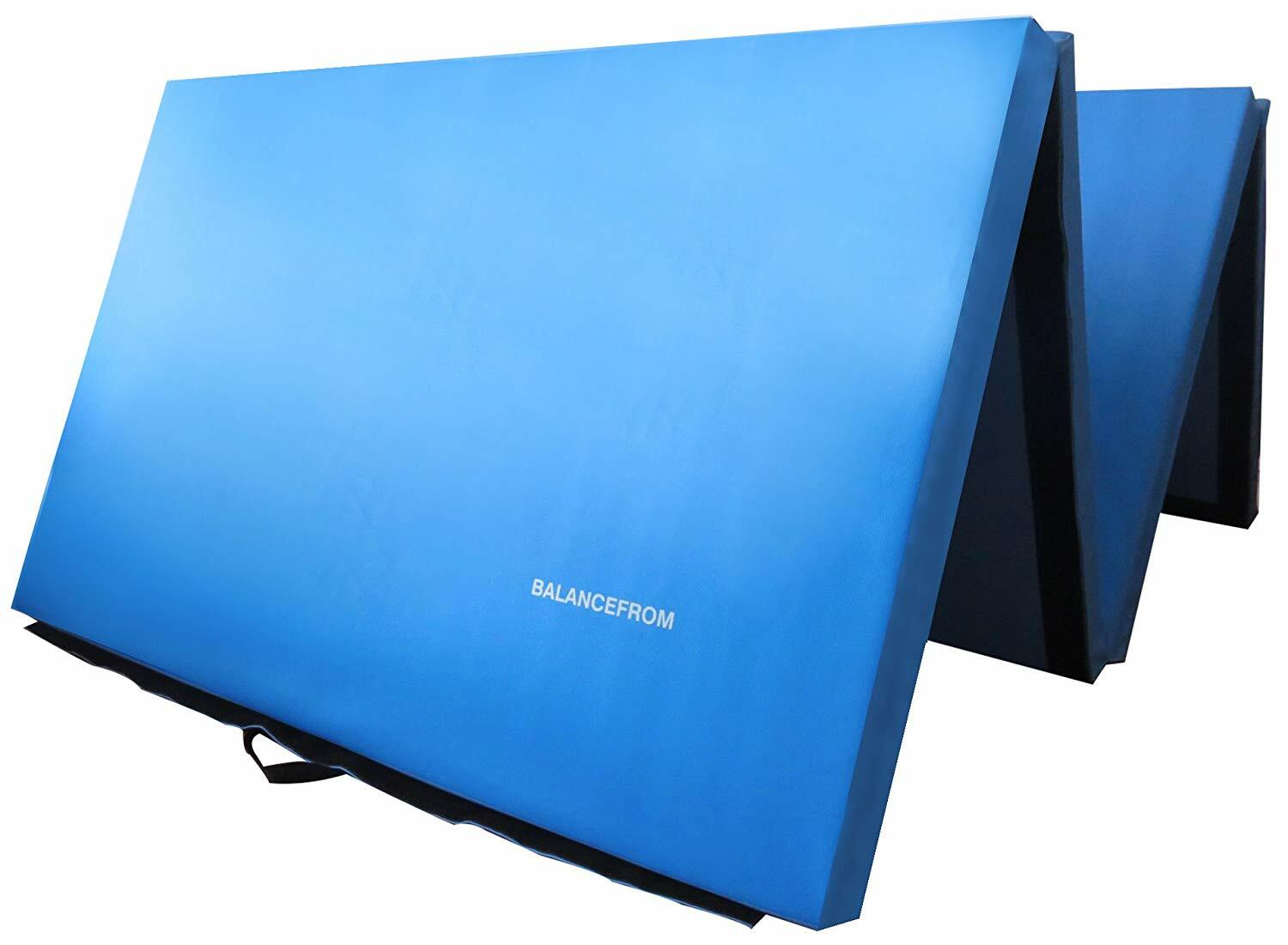 Gymnastics Mat Exercise Floor Gym Portable Blue Tumbling Yoga Home Thick Gym Pad