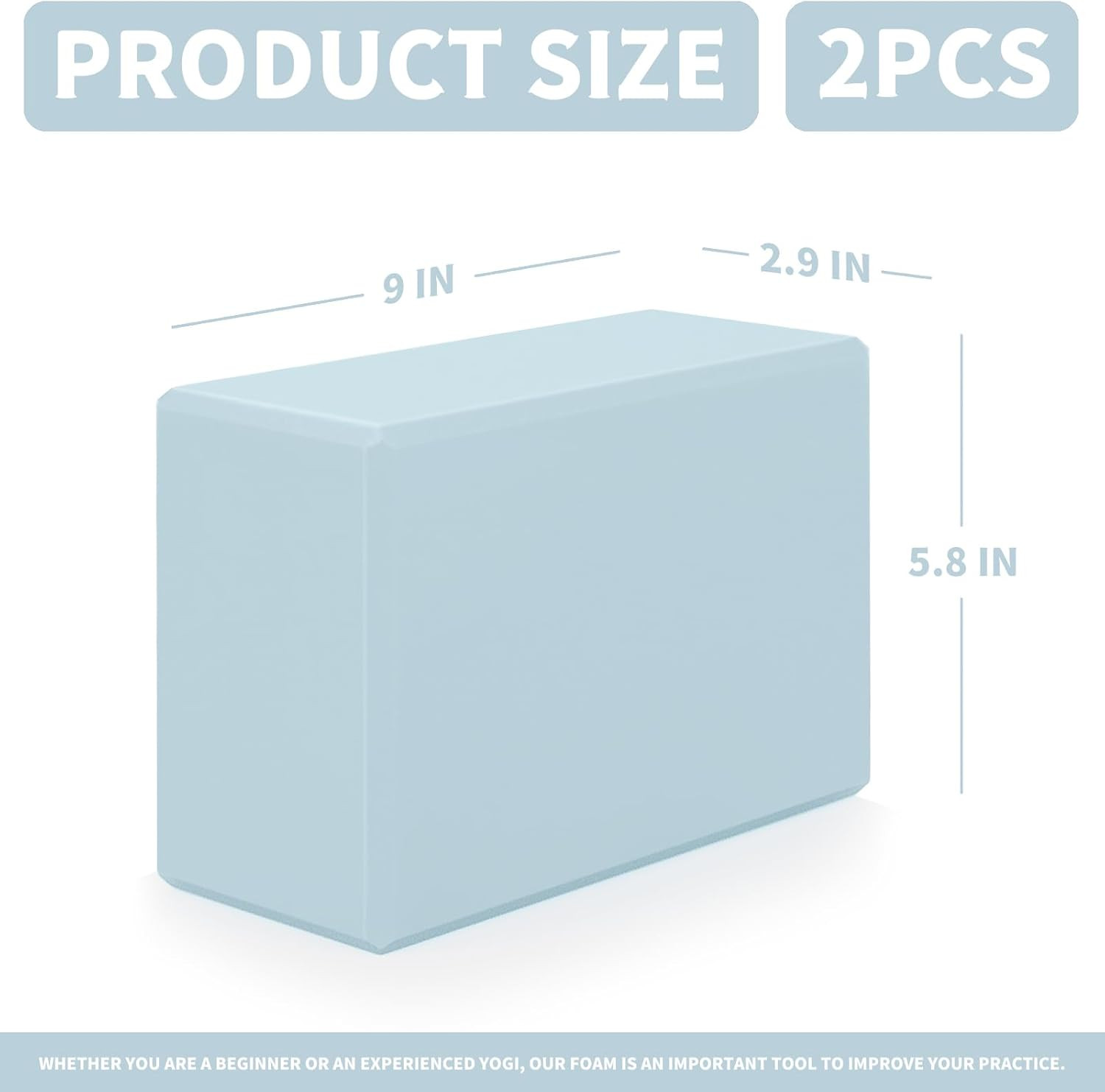 Yoga Blocks 2 Pcs, 9&Prime;X6&Prime;X3&Prime; Yoga Brick Foam Blocks EVA Foam Block Yoga Props Acc