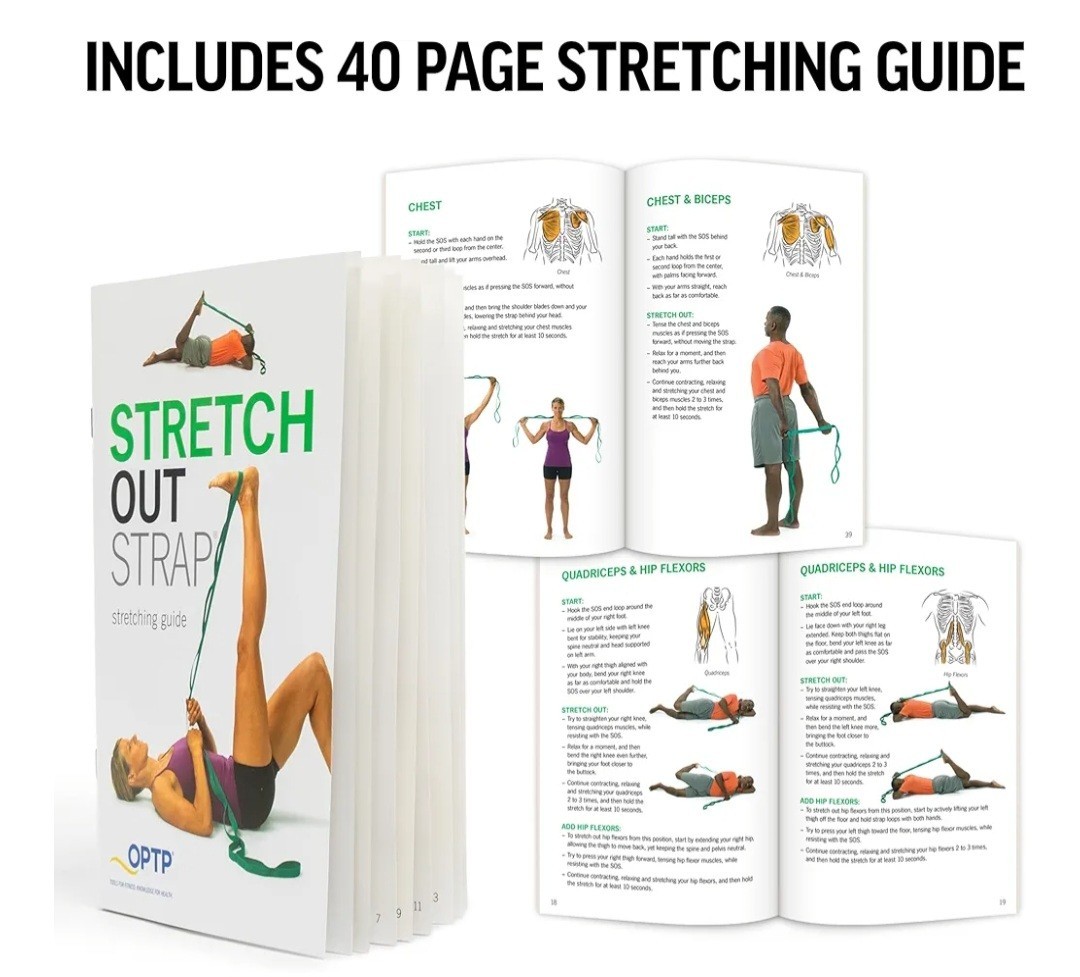 The Original Stretch Out Strap with Exercise Book, for Flexibility and Mobility