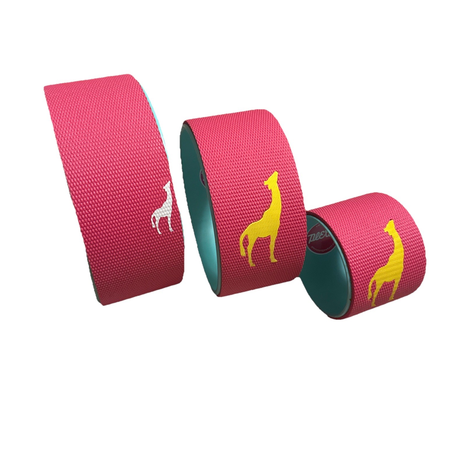 The Plexus Wheel (Pink/Blue) Set of 3 (6”, 10”, 12”) Stretch Yoga Wheels
