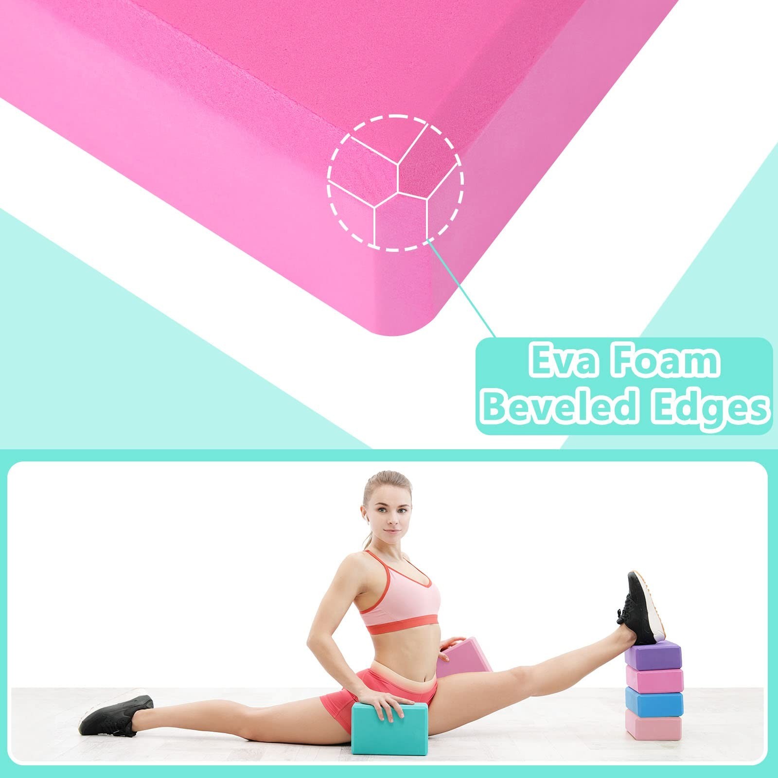 10 Pcs Yoga Blocks Bulk EVA Foam Blocks High Density Foam Brick Yoga Accessor…