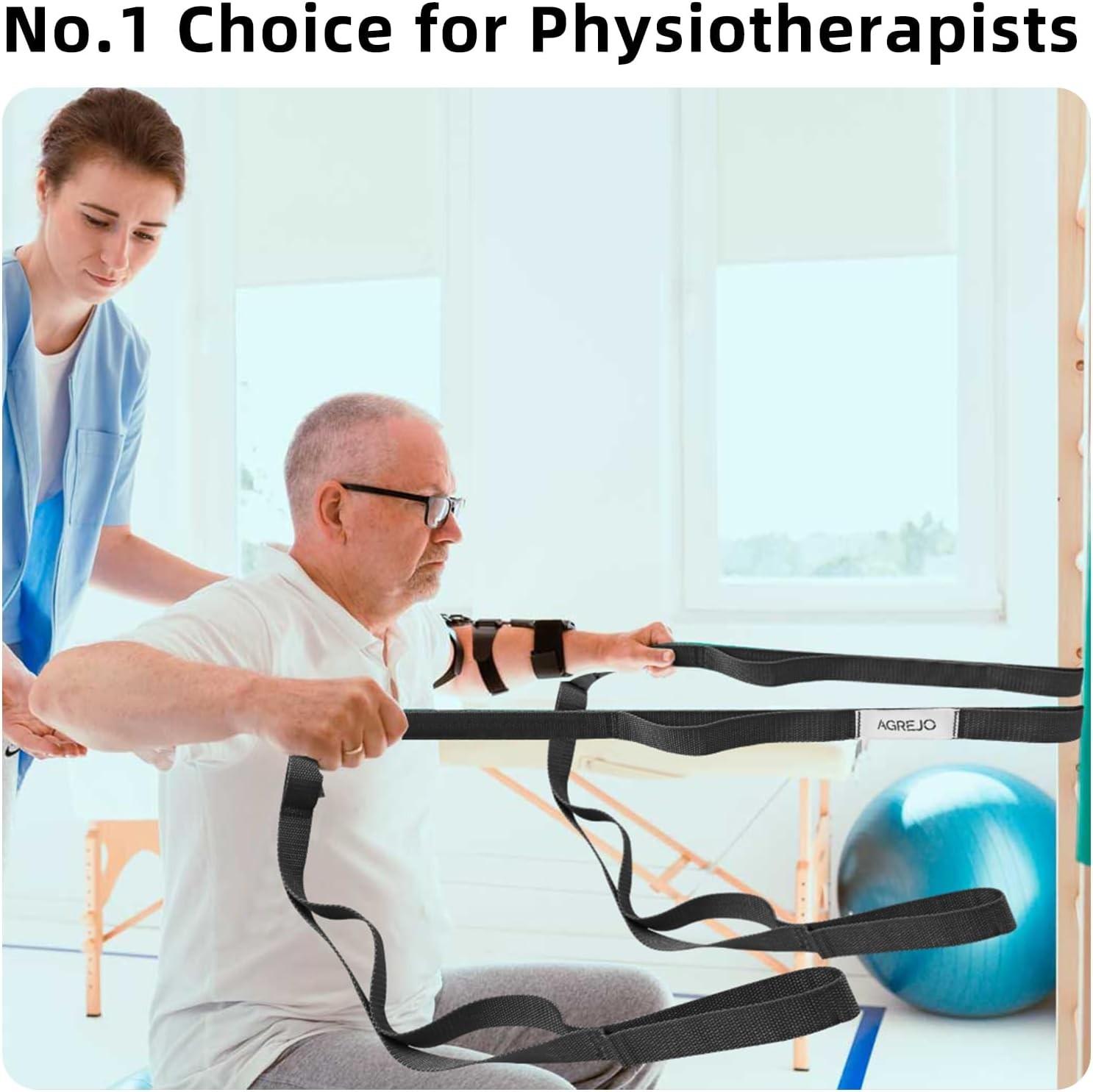 Yoga Strap Physical Therapy for Home Workout Non-Elastic Stretch Band