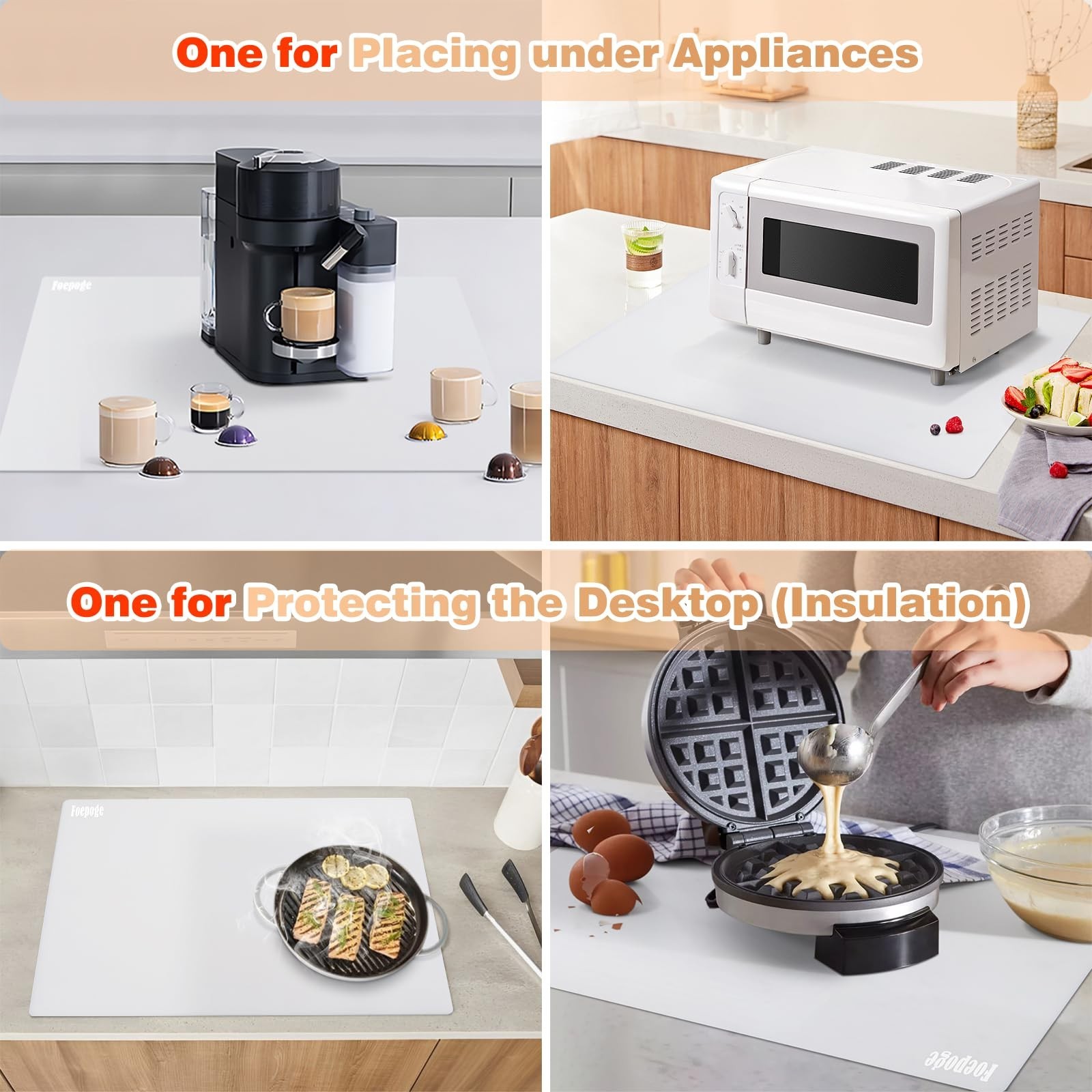 2MM Extra Thick Silicone Mats for Kitchen Counter Heat Resistant Mat, 23.6&Prime; x…