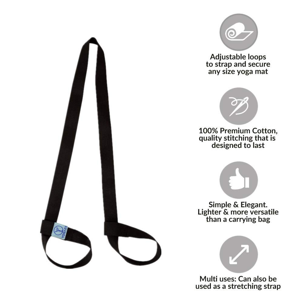 Yoga Mat Strap Carrier, Adjustable Thick Straps Sling for Carrying Large Mats…