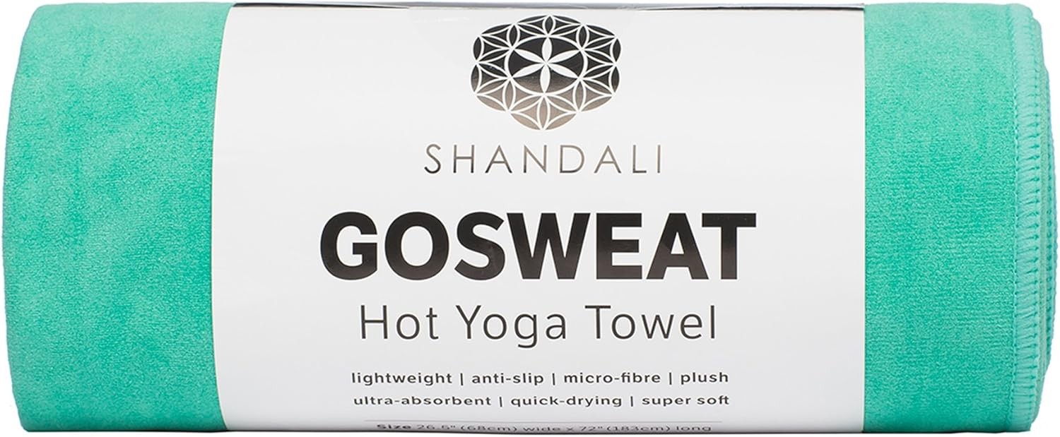 Shandali GoSweat Non-Slip Hot Yoga Towel with 26.50" x 16.00", Teal