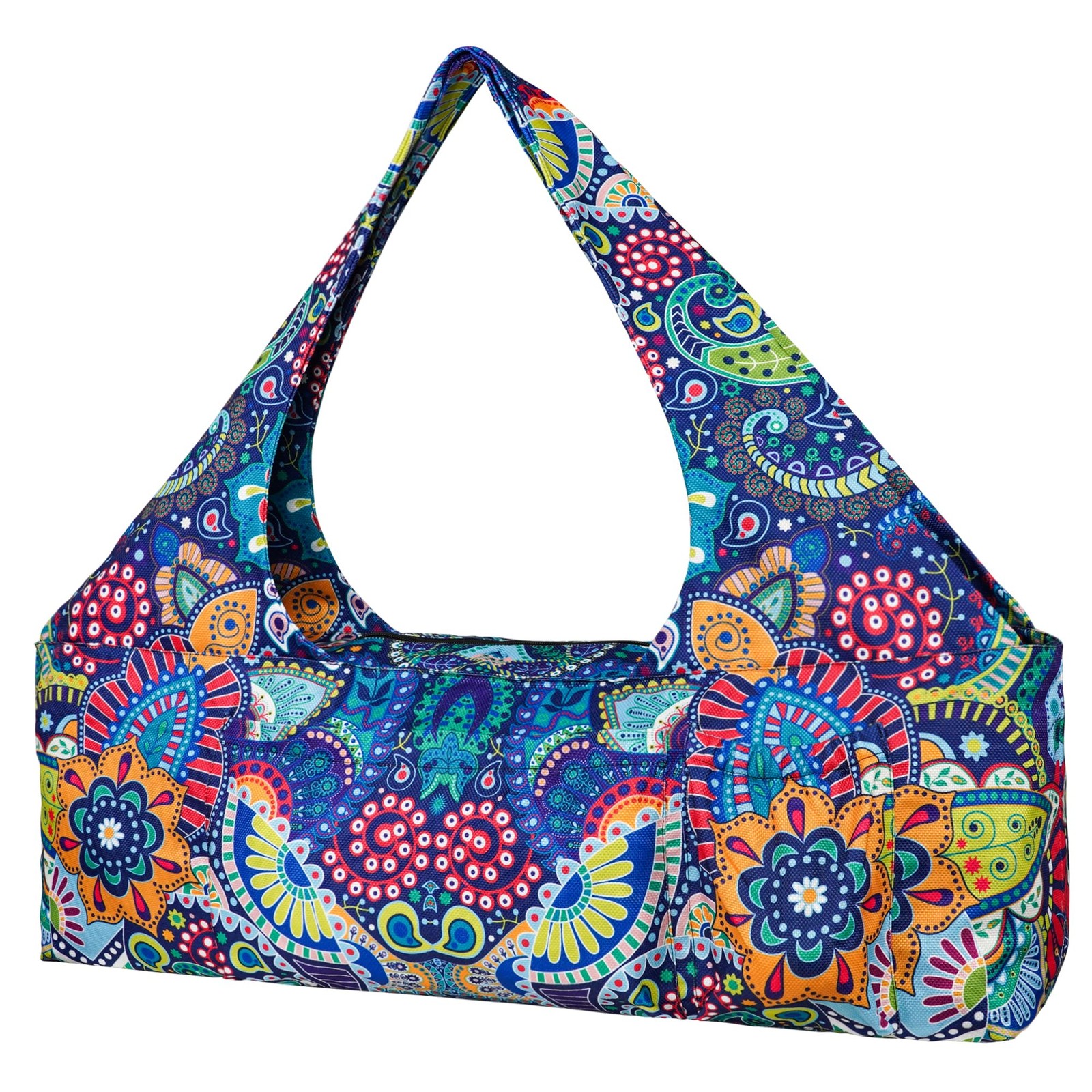 Large Yoga Bag with Mat Strap, Zipper and Pockets – Fits Most Size Mats