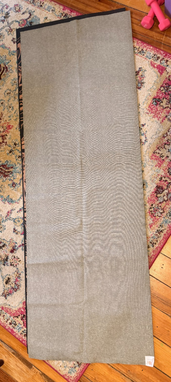 Gaiam Sol Thin-Grip Yoga Mat: Slate, 1mm, Foldable for Travel, Hot Yoga