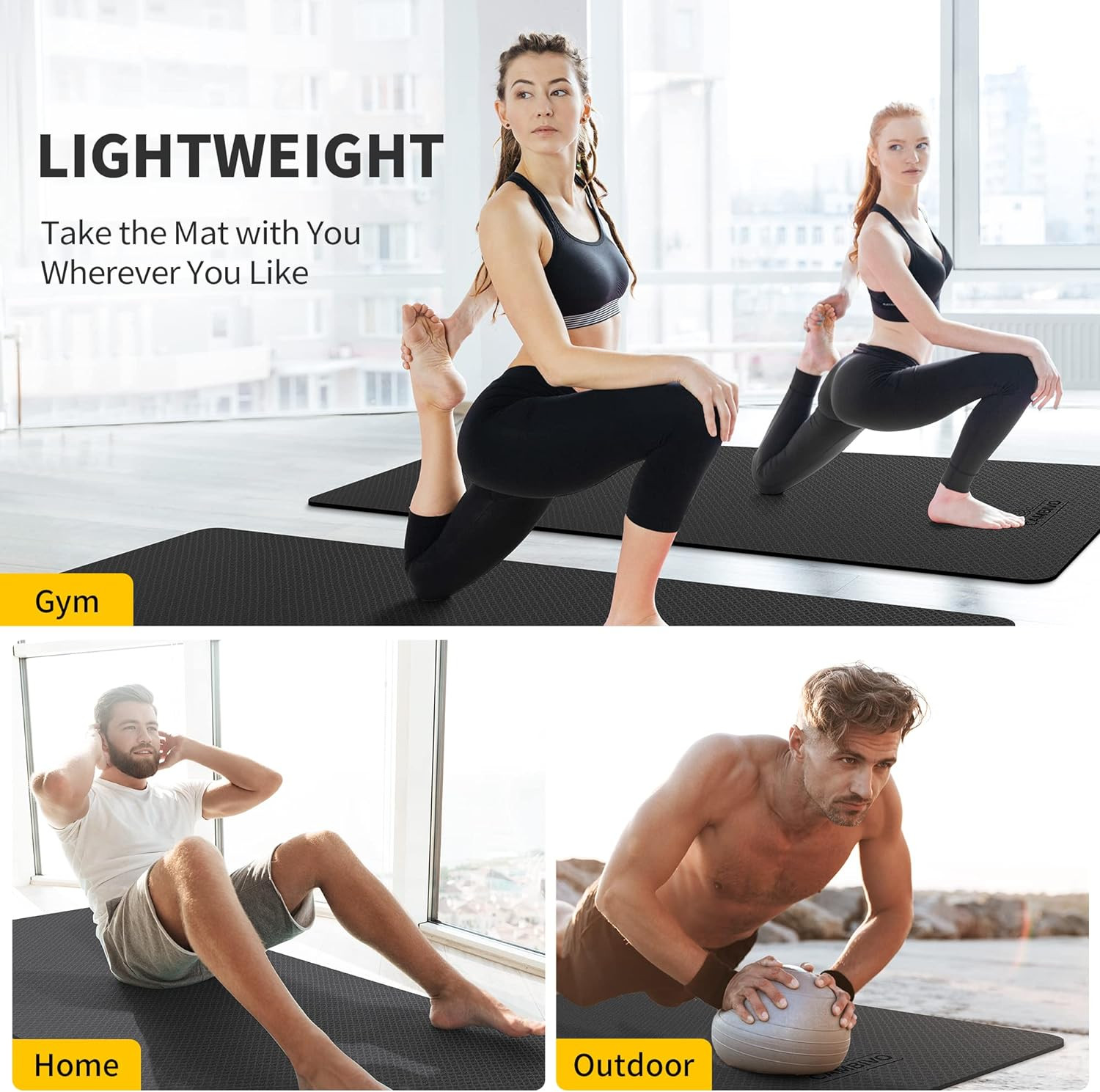 Extra Wide Yoga Mat for Women and Men (72&Prime;/84&Prime;X 32&Prime;X 1/4&Prime;) TPE Workout Mat, Non-