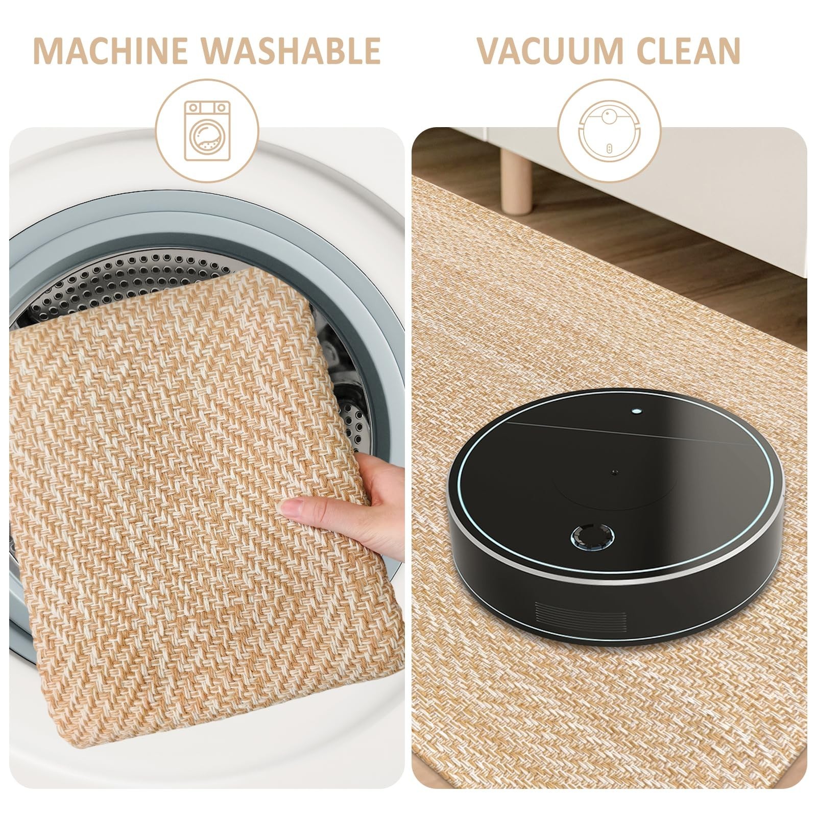 Boho Runners for Hallways 2×6 ft Washable Kitchen Runner Non Slip Rubber Back…