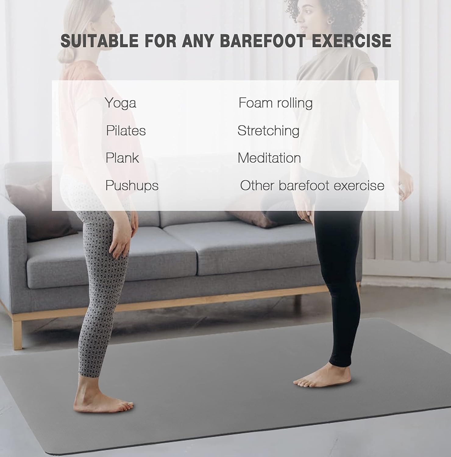 Oversized Yoga Mat 72&Prime; x 48&Prime; Extra Thick TPE – Perfect for Comfortable Workouts
