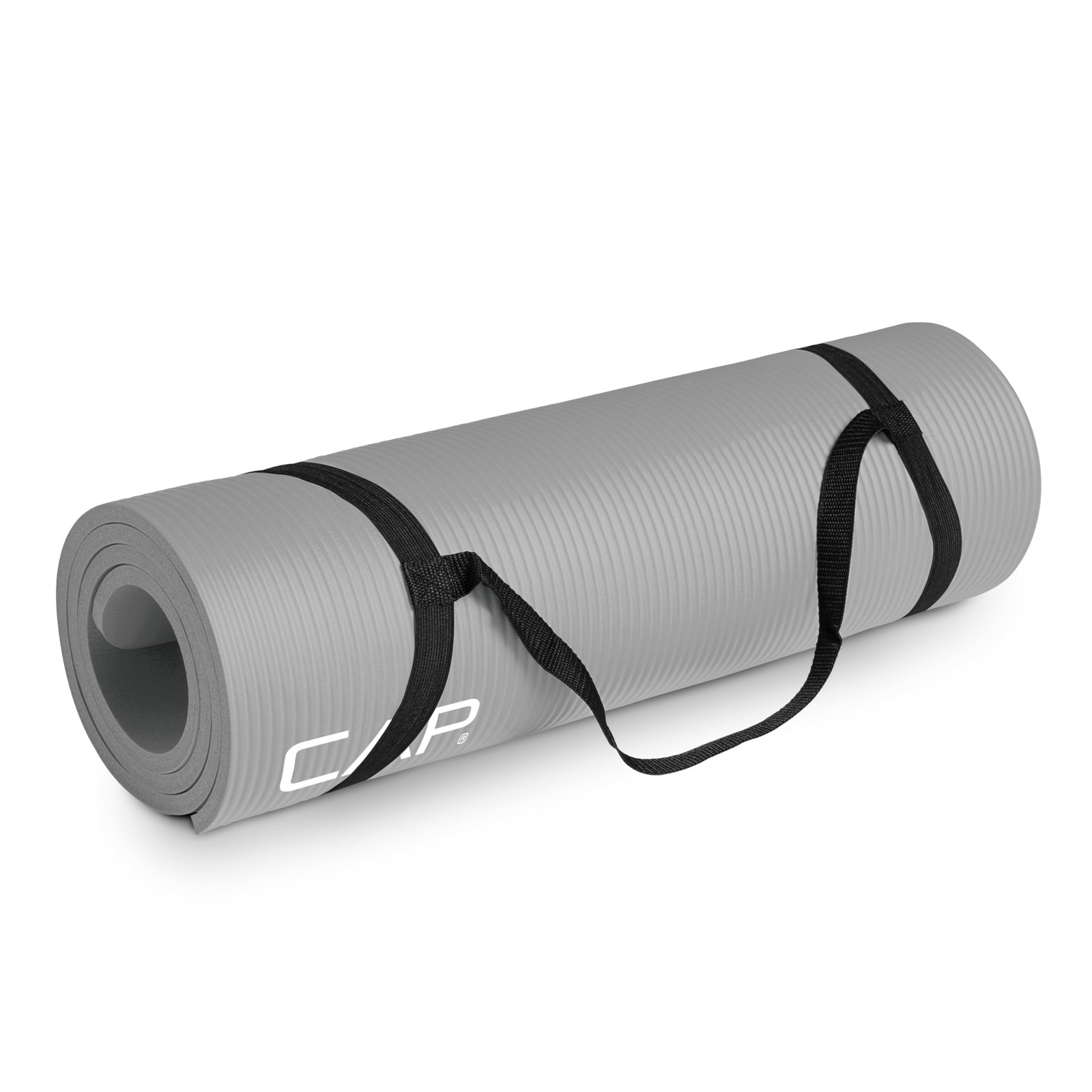 CAP Barbell High Density Exercise Mat with strap, 68&Prime;x24&Prime; 12mm 68&Prime;x24&Prime;, Gray