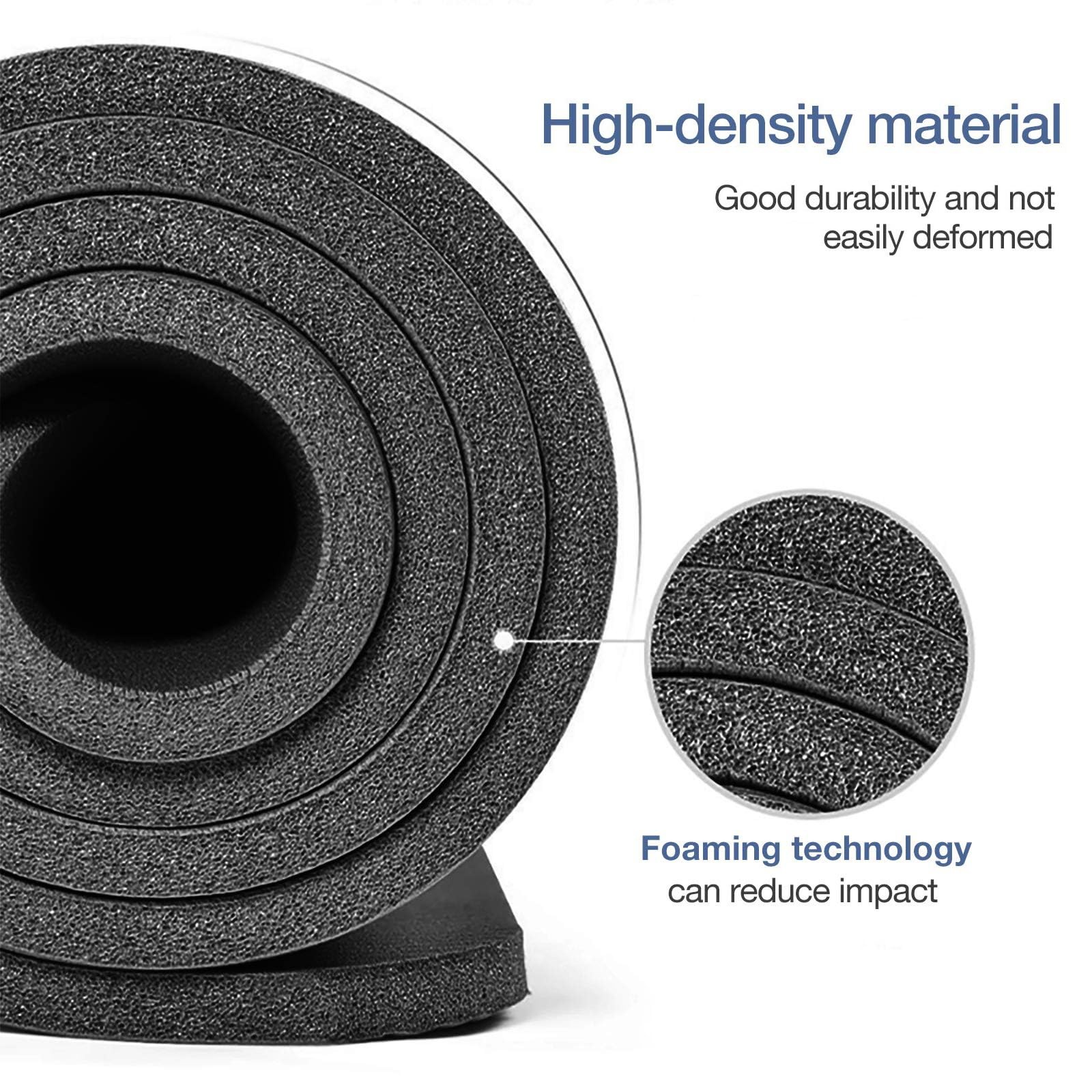 Gruper Thick Yoga Mat Non Slip, Large Size 72&Prime; L 72 x 32 x 0.6 inches, Black