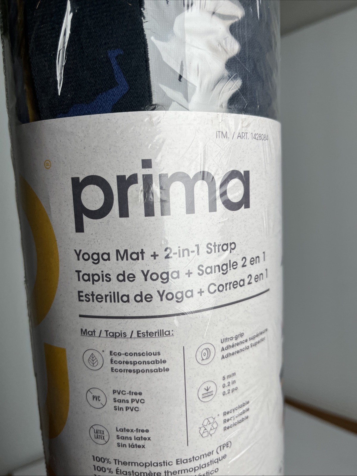 Lole Prima Yoga Mat 2-in-1 Strap Set Yellow & Blue, Non-Toxic, 6mm, 71” in x 24&Prime;