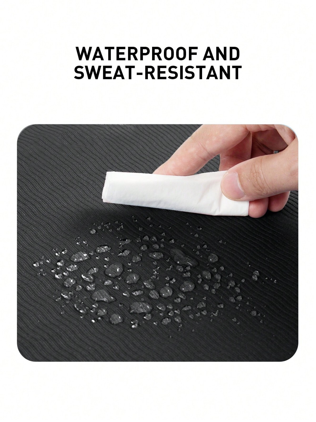 165x61cm Black TPE Foldable Exercise Mat for Yoga, Pilates, Fitness Training