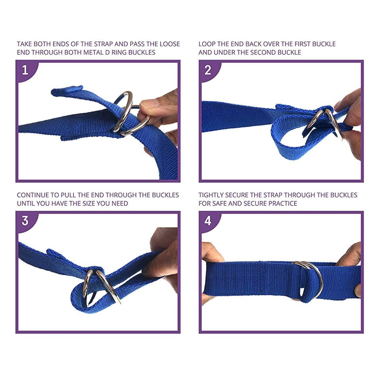 5Pack Yoga Exercise Adjustable Straps 8Ft OR 10Ft with Durable DRing for Pila…
