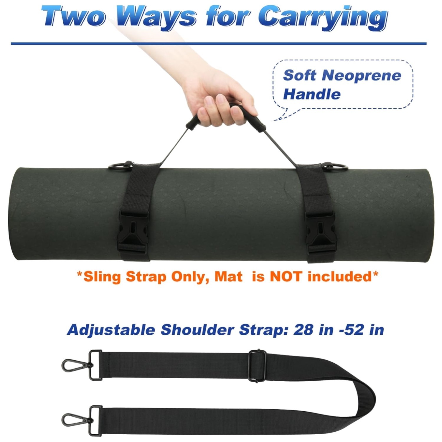 Adjustable Yoga Mat Strap – Portable Sling for Festivals