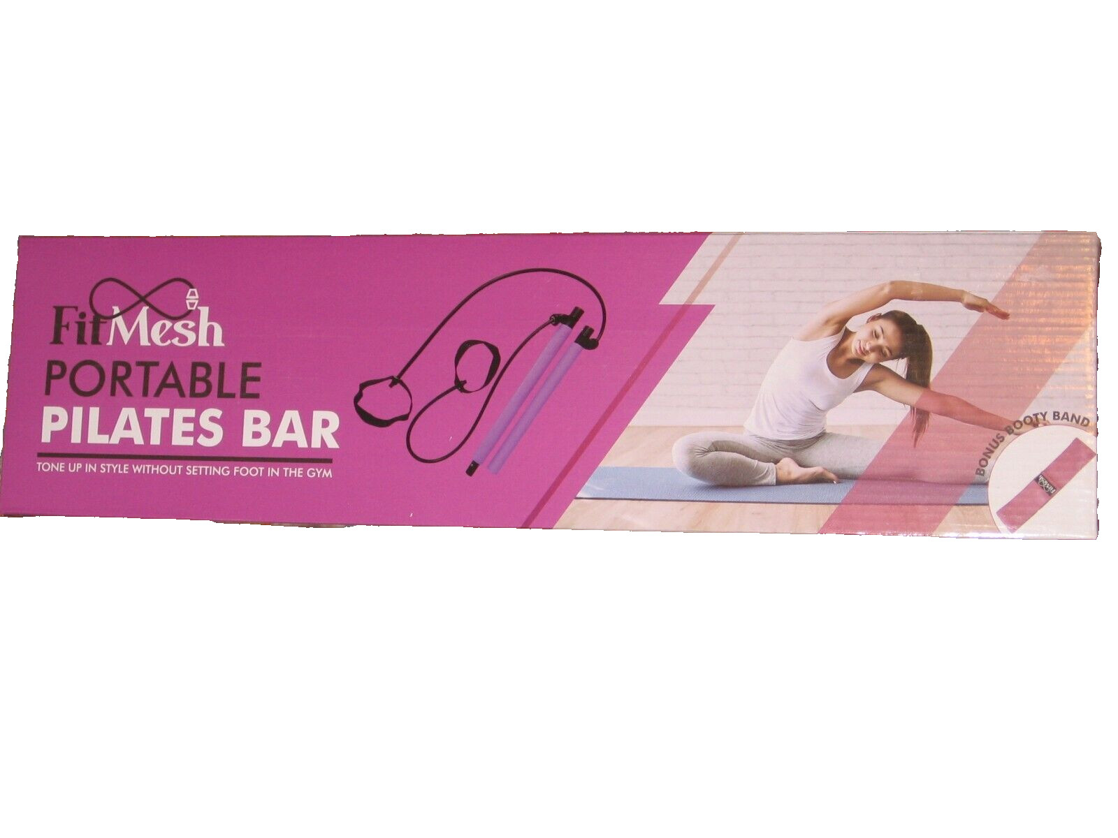 Portable Pilates Bar w/ Bonus Booty Band New In Box