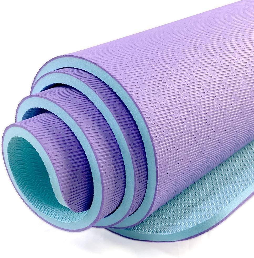 Hatha Yoga Mat Extra Thick TPE 72&Prime;x32&Prime; 1/2 Inch Thickness, Eco-Friendly