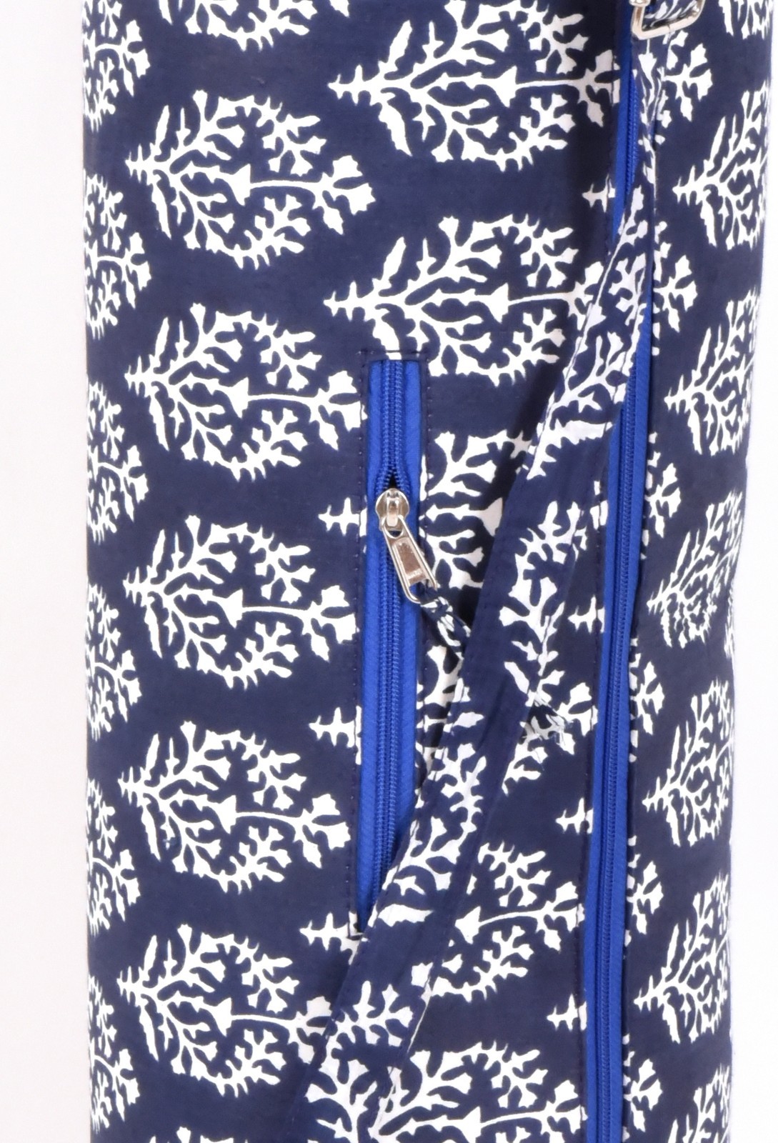 Indian 100%Cotton Floral Design Blue Yoga Bag Cross Body Bag Gym Bag Satchel Bag