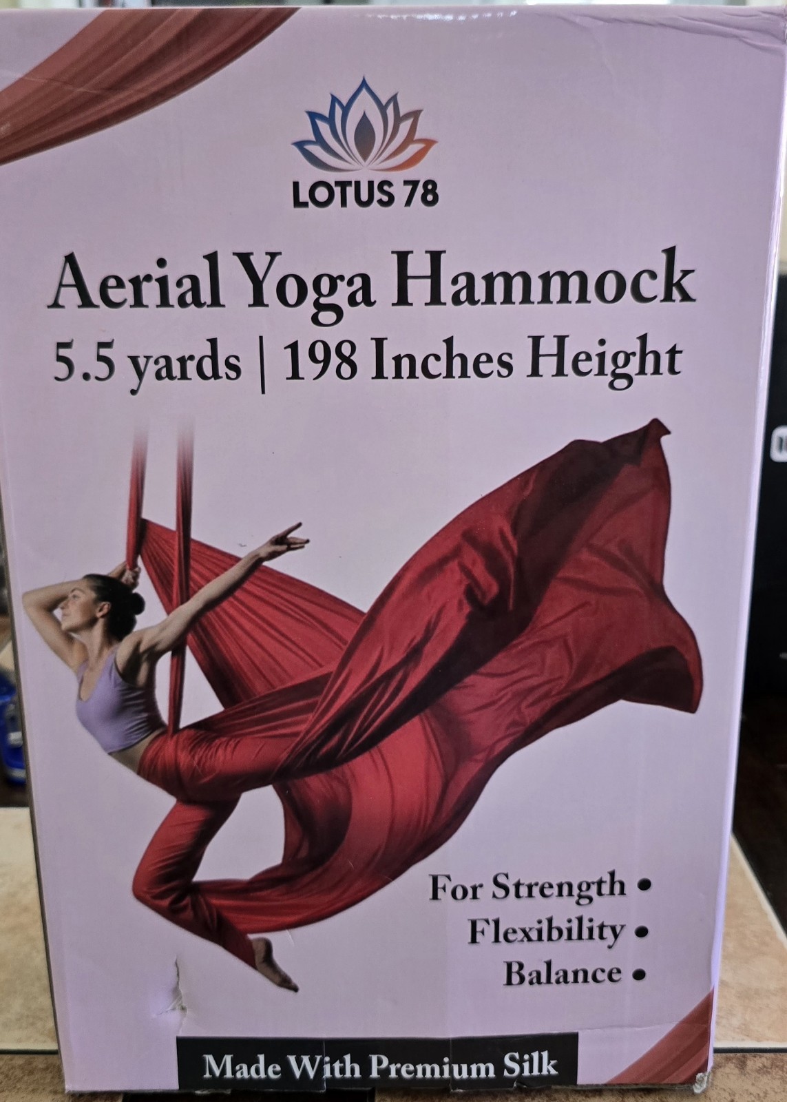 Lotus 78 Aerial Silks Equipment Set – 5.5 Yards Aerial Yoga Swing Pink NiB