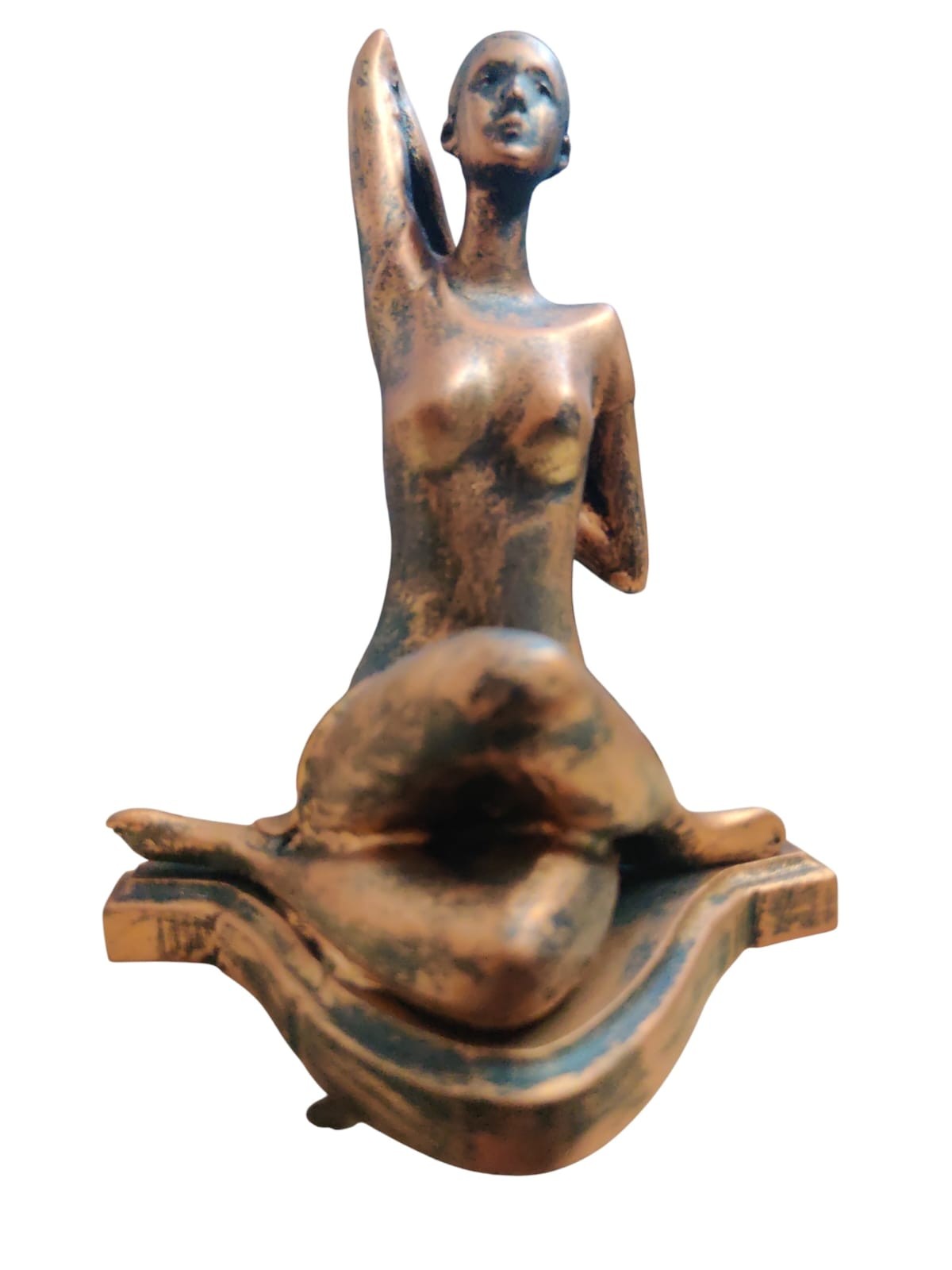 @ Polyresin Antique Finish Lady Yoga Position For Decorative 22 cm U422