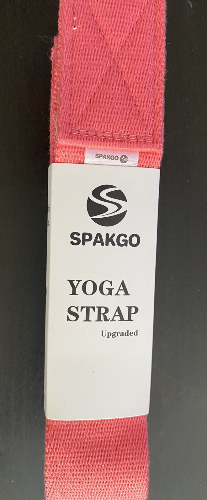 Yoga stretch strap SPAKGO coral rose, 8 Ft x 1.5 In, New With Tags