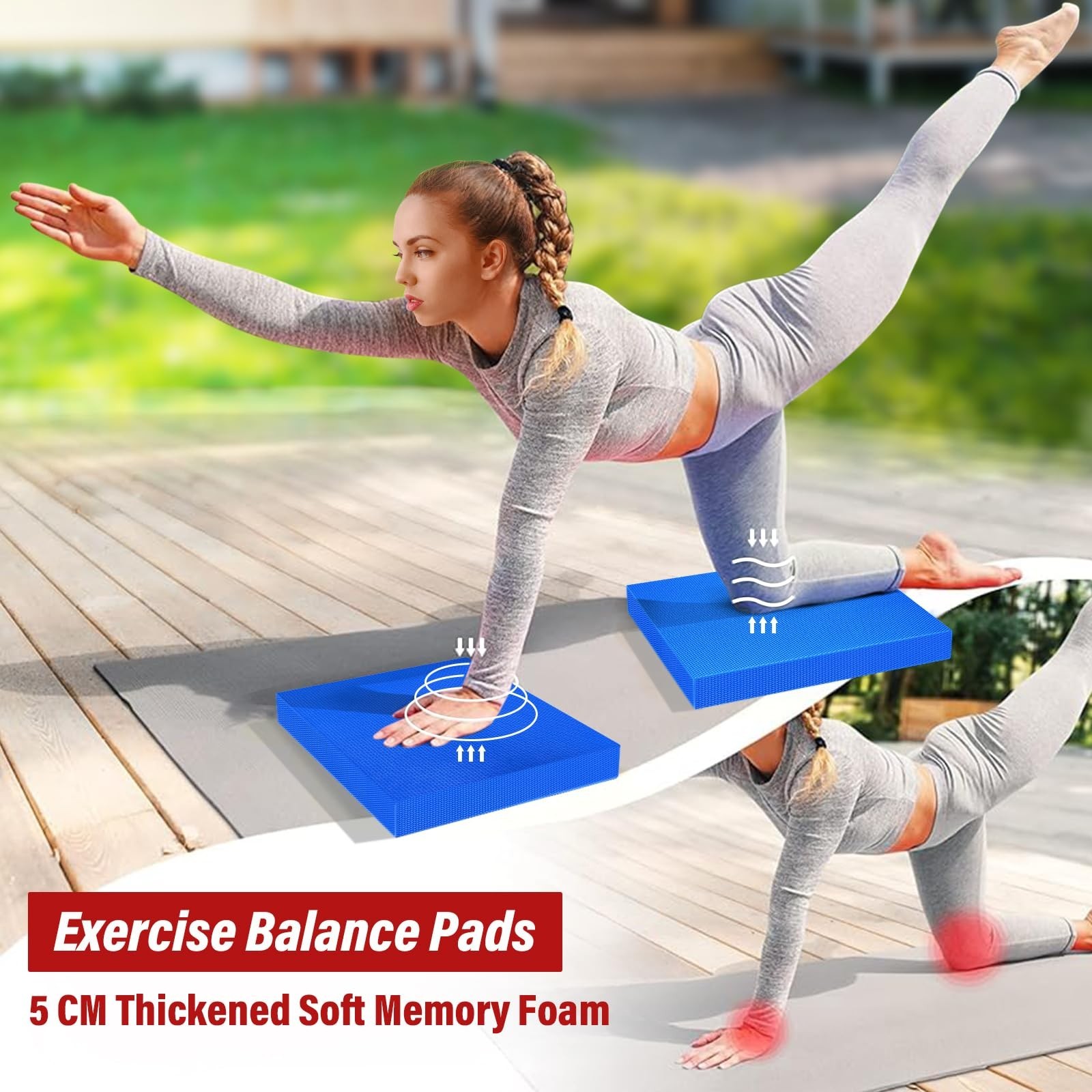 Balance Pad- Foam Balance Pad for Workout, Non-Slip & Water-Resistant Stabili…