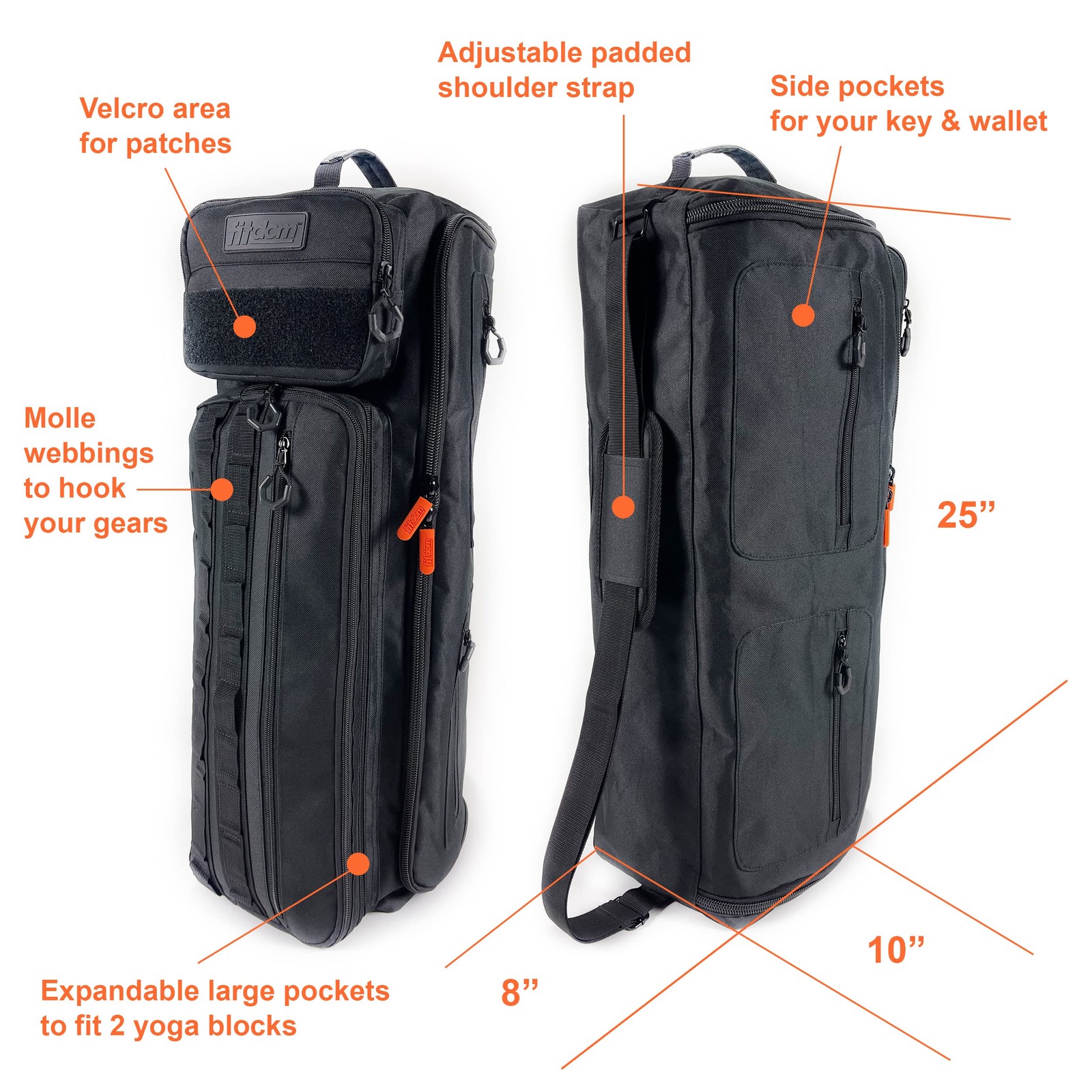 Tactical Inspired Yoga Bag for Adult Men. Heavy Duty Yoga Bags and Carriers F…