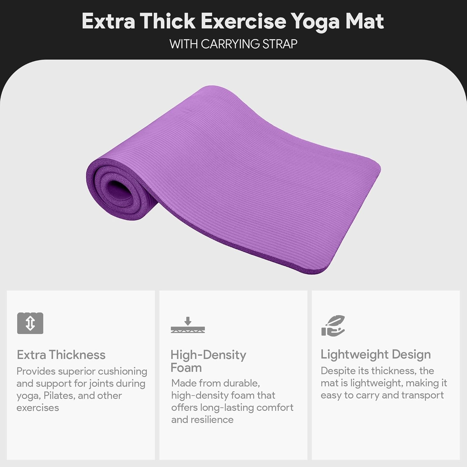 Balancefrom Yoga Mat, 1-Inch Extra Thick High Density Exercise Mat, Anti-Tear Ex
