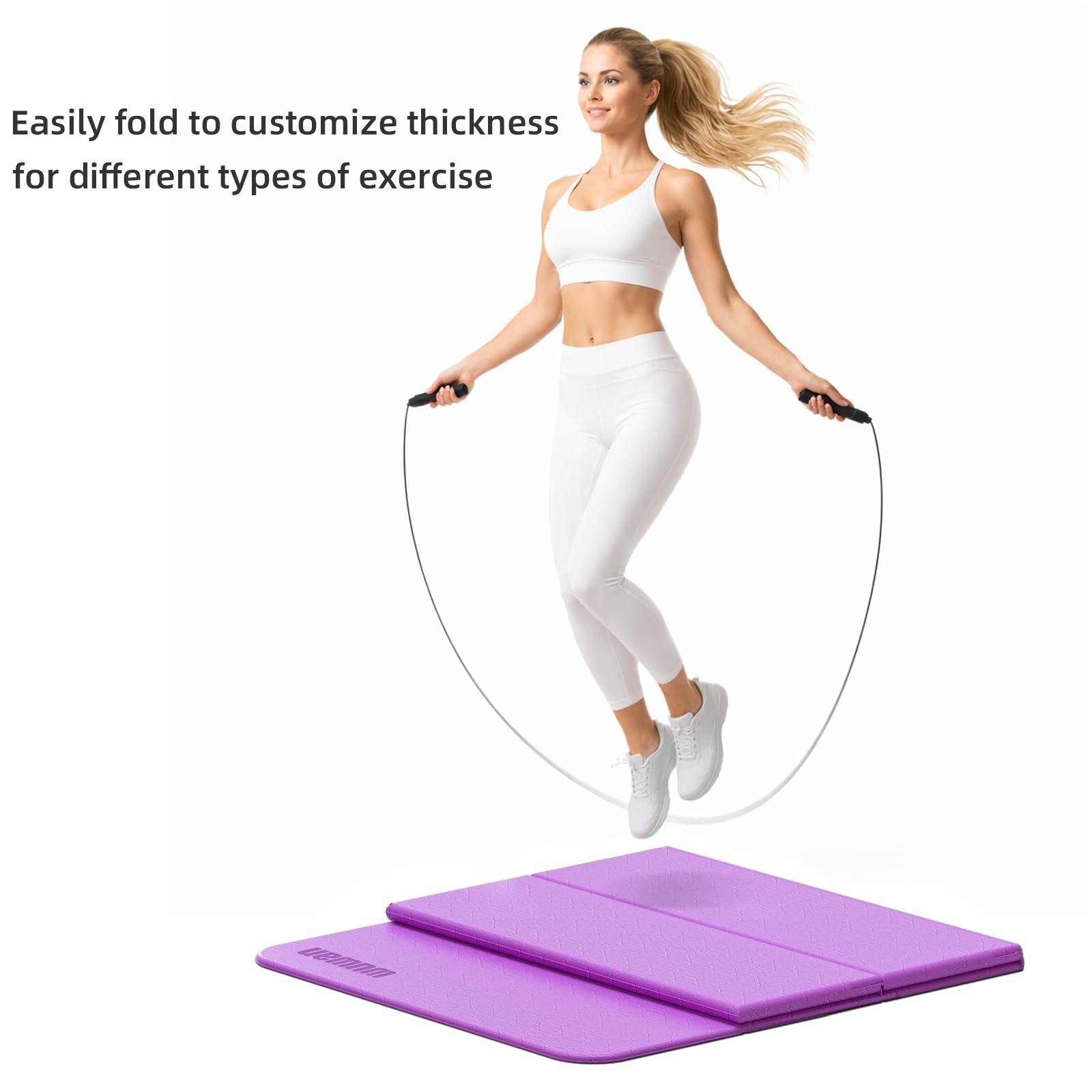 Folding Yoga Mat Extra Thick 0.4 Inch, Foldable Yoga Mat 75 x 26 Inches, TPE …