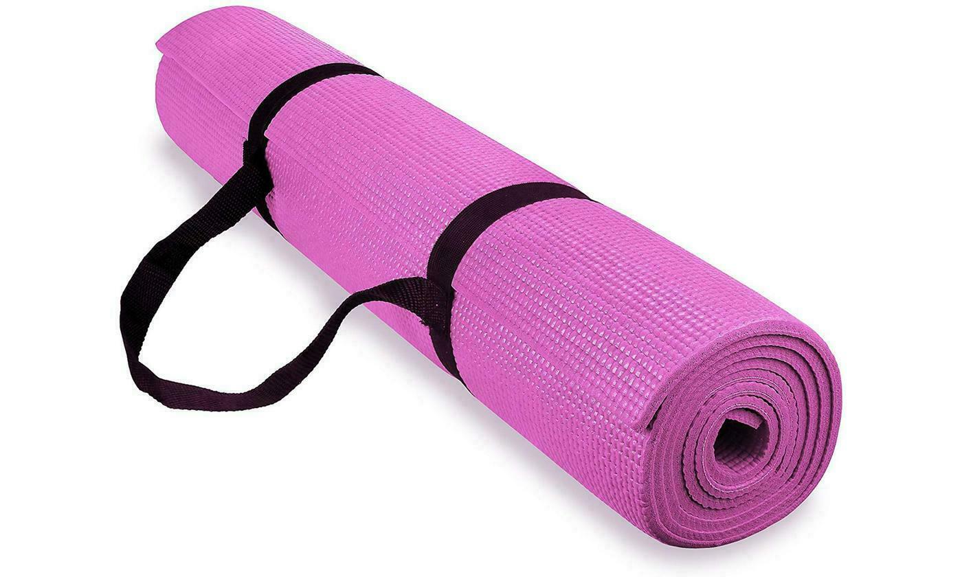 Yoga Mat Pilates Exercise mats with Carry Strap 4mm Thickness Pad