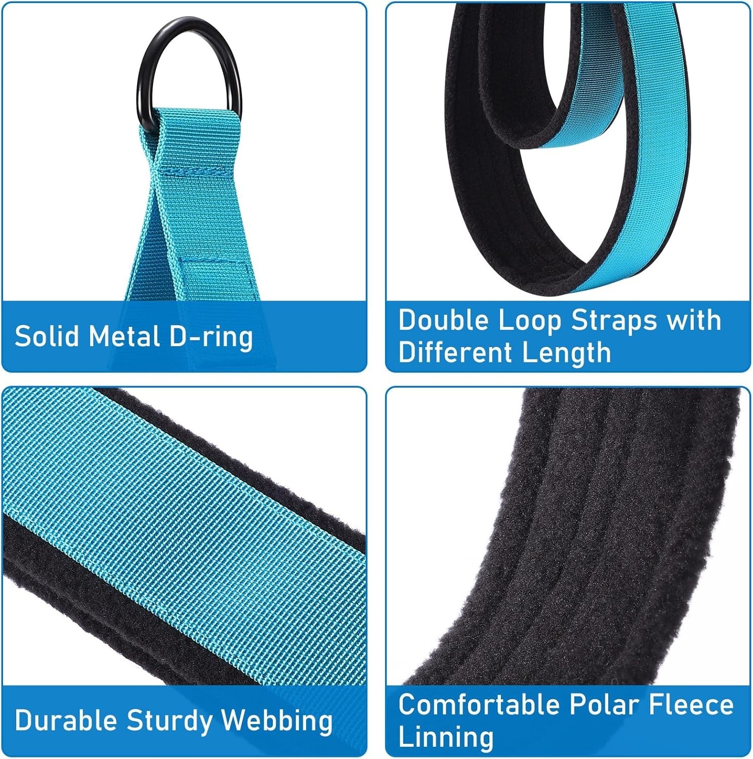 Pilates Straps – Double Loop D-Ring Straps for Reformer, Padded, Home Gym Wor…