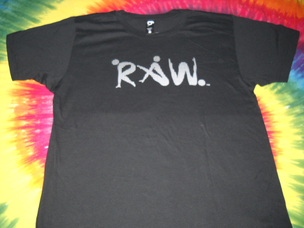 RAW VEGAN YOGA UNISEX PILATE WORKOUT FITNESS GYM BLACK T-SHIRT COTTON-MEDIUM-NEW
