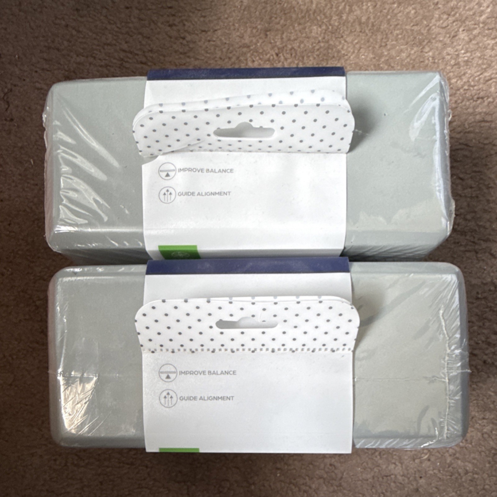 Gaiam Yoga Block Lightweight Stability Improve Balance Set of 2 Gray Foam