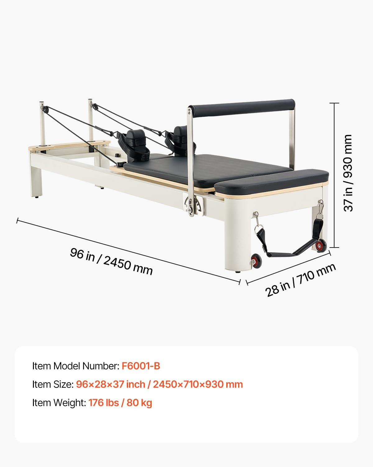 92&Prime; Pilates Reformer Machine with Jump Board & Accessories for Home & Studio
