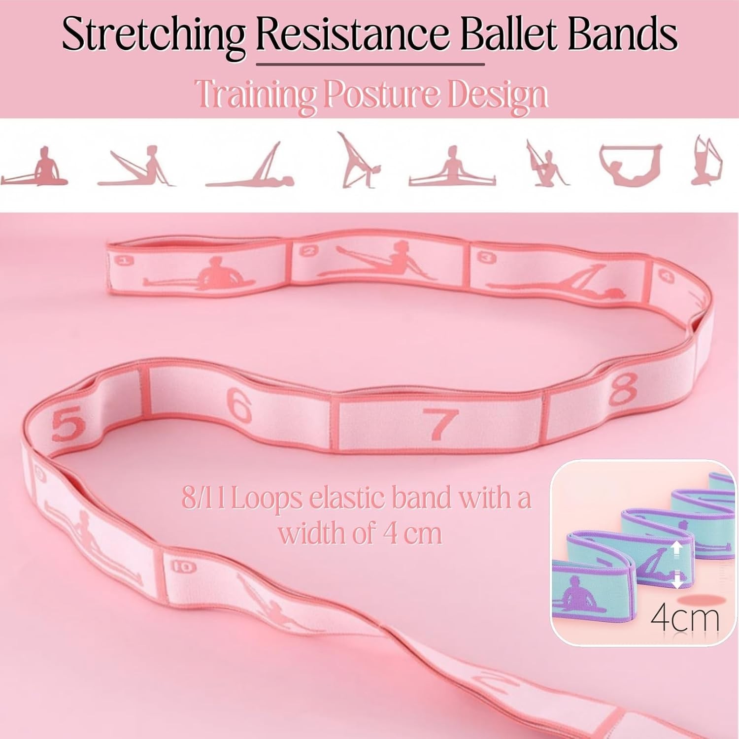 Multi-Loop Stretch Band – Yoga, Pilates, Ballet, and Physical Therapy Stretch…