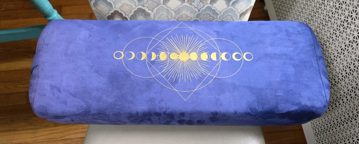 TMNovo Yoga Bolster Pillow Purple / Blue Suede 28&Prime; x 10&Prime; x 6&Prime;