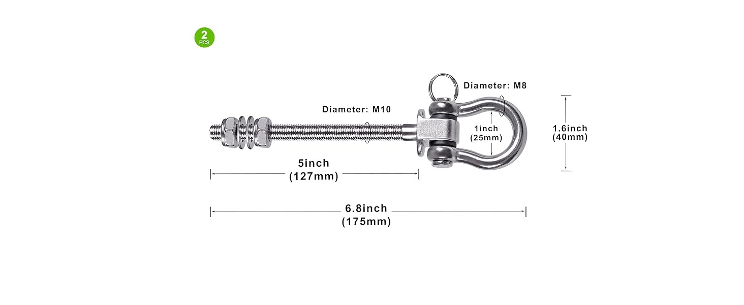Heavy Duty Swing Hangers with Silent Bearings, 1500LB Capacity Stainless Steel