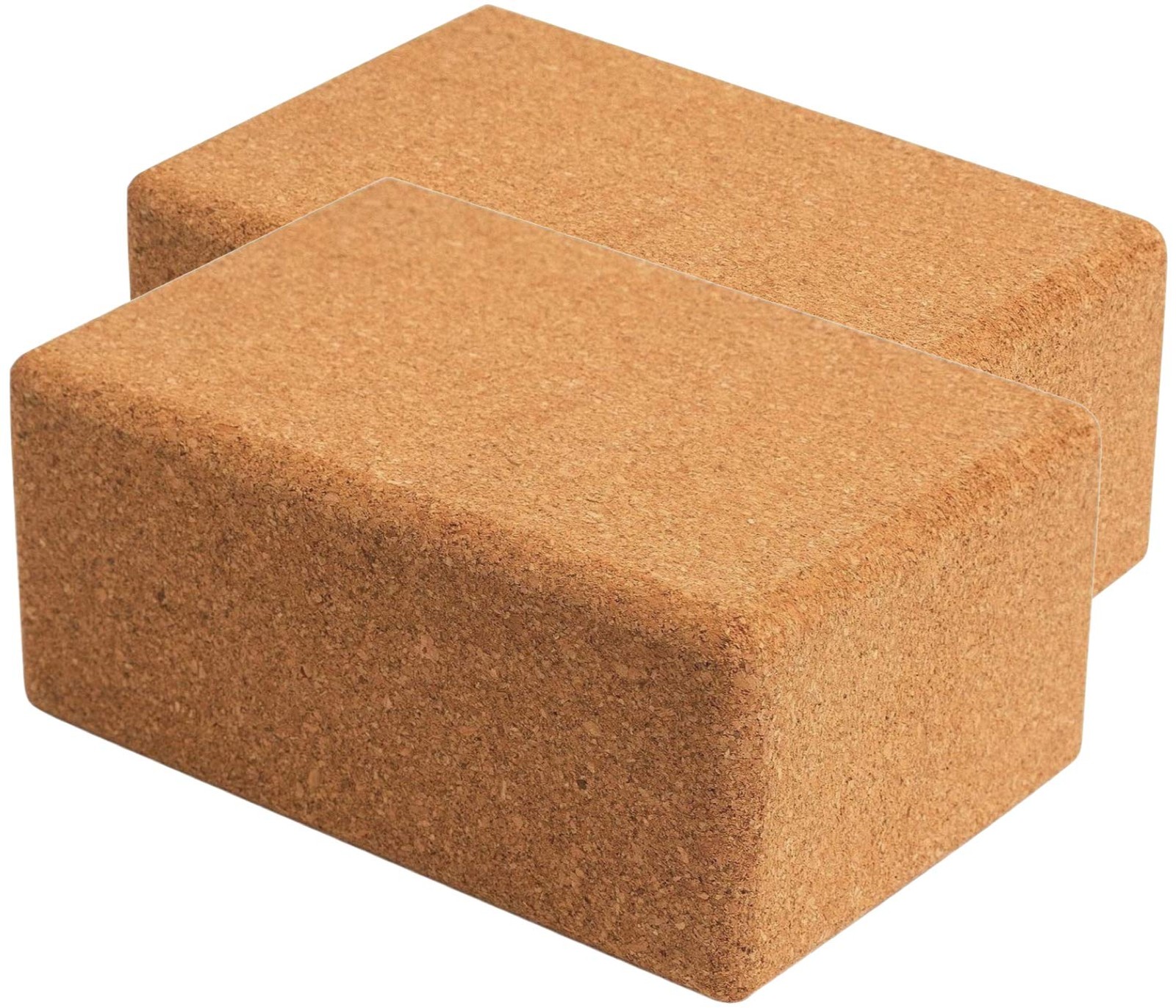 Cork Yoga Blocks 2 Pack Set -Natural Cork from Portugal, 9&Prime;x6&Prime;x4&Prime; Yoga Blocks