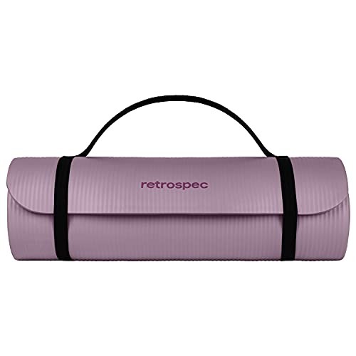 Solana Yoga Mat 1&Prime; & 1/2&Prime; Thick w/Nylon Strap for Men & Violet Haze 1 inch