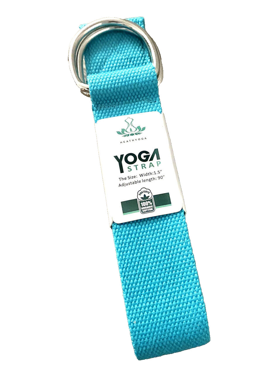 Heathyoga Turquoise Blue Yoga Strap Width 1.5&Prime; Length 90&Prime; / 8 feet New