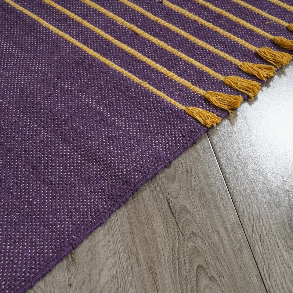 Yoga Mat Thick Non Slip Organic Cotton Exercise Workout Mat Pilates Rug 2×6 FT
