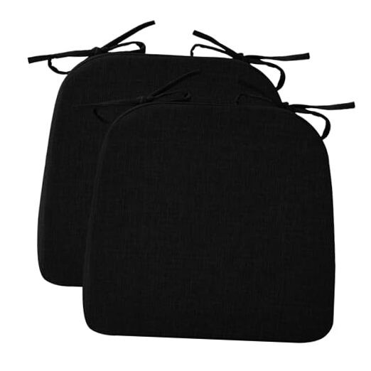 Chair Cushions for Dining Chairs, 2&Prime; Thick Seat 2 Count(Pack of 1) Black