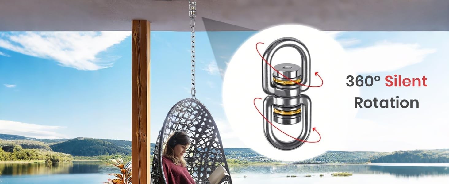 Bearing Swing Swivel, 360° Rotational Device Hanging Accessory for Web Tree