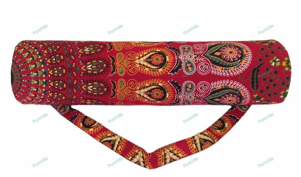 Yoga Mat Carry Gym Shoulder Handbag Design Hippie Ombre Leather Look Bag