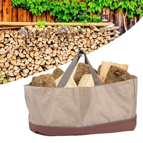 Firewood Bag Carrier, Firewood Bags with Handles Portable Foldable Large